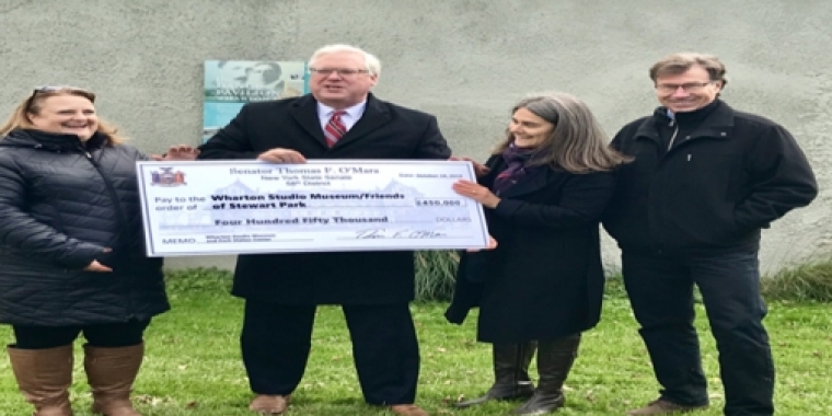 Senator O'Mara was joined at today's announcement by Ithaca Deputy Mayor Deb Mohlenhoff (far left), Wharton Studio Museum Executive Director Diana Riesman, and Friends of Stewart Park Executive Director Rick Manning.