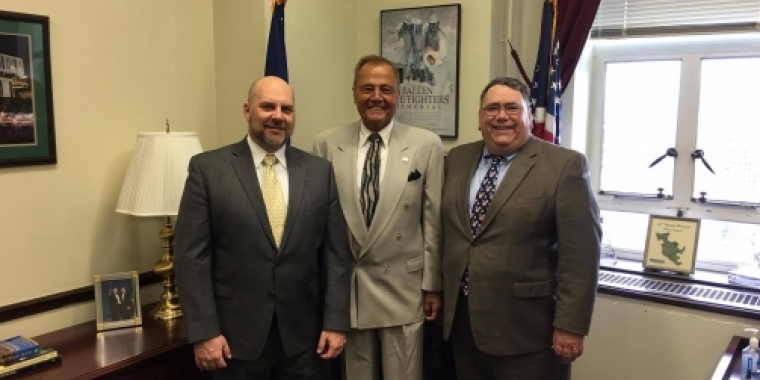 Senator Bonacic is pictured with (L-R) Scott Bonderoff, President of the Bassett Healthcare Network, and Peter J. Hamilton, Board Chairman of the Bassett Healthcare Network.