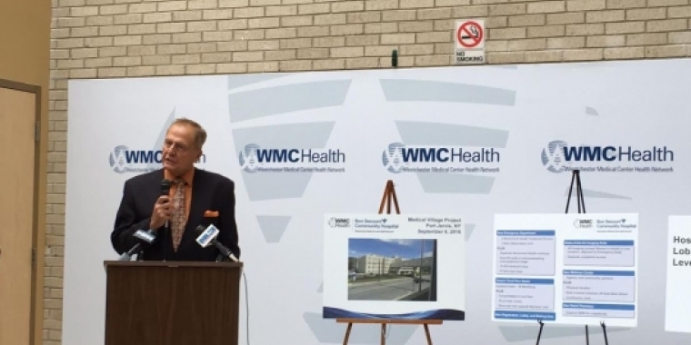 Senator Bonacic speaks at a press conference announcing a $40 million investment into Bon Secours.