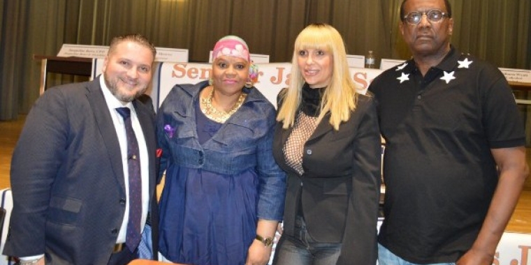 The event featured several guest speakers including Anthony Lolli, Founder & CEO of Rapid Realty, left, Jackie Rowe, CEO of Jacqueline Rowe & Associates and former manager of heavyweight boxer, Mike Tyson; Chrissy Monroe of the television show Love & Hip Hop; and Chaz Williams, Founder of Safe Streets Make Sense.