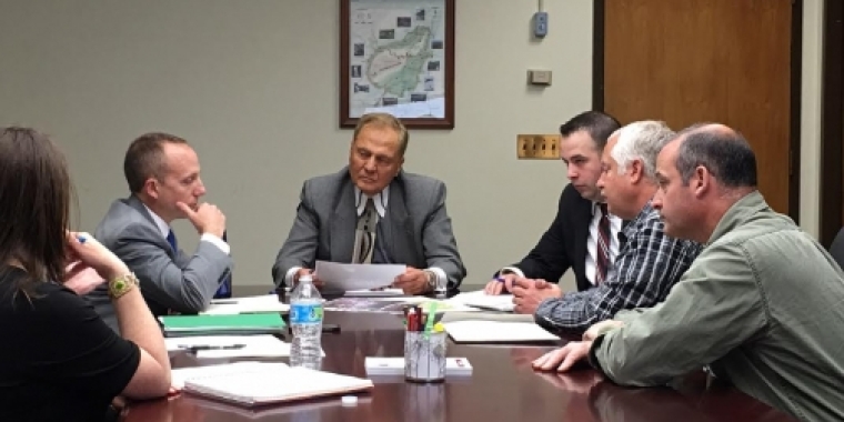Pictured to Senator Bonacic’s right is Acting DEC Commissioner, Basil Seggos. Pictured to Senator Bonacic’s left are, Andrew Winchell, Senator Bonacic’s Director of Operations, David Brooks, Town of Denning Supervisor, and Gregory Vuricko, Town of Denning Councilman. Not pictured, Julie Tighe, and Martin Brand.