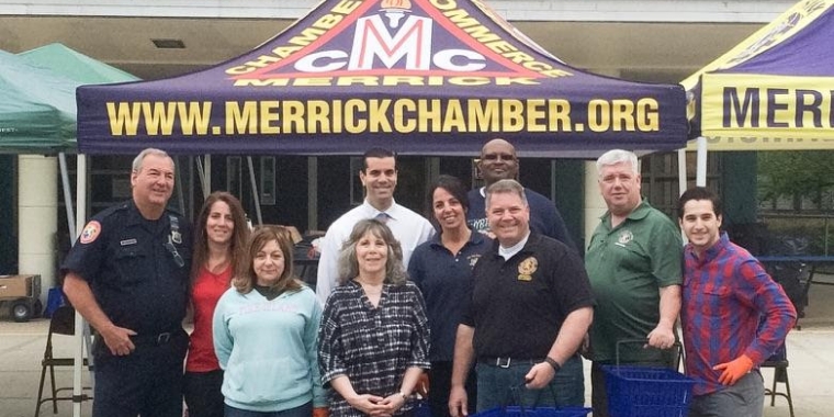 Senator Venditto (center) is pictured with (l-r) Officer Gary Biggers, Joanne Signorelli-N. Bellmore UFSD, Theresa Simeone-Bellmore-Merrick CHSD, Wendy Tepfer- Director of the Community Parent Center, Lainie Altman (Senate staff), Legislator Steve Rhoads, Boysie McAllister-Long Island Minority Aids Coalition, Michael Reid-Merrick FD & EMS and Joseph Tsentner of Merrick Kiwanis.