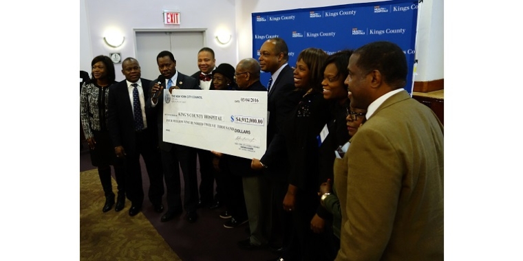 Senator Jesse Hamilton with colleagues at NYC Health + Hospitals/Kings County Legislative Breakfast
