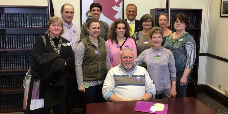 Senator Bonacic is pictured with individuals from Orange County Friends of Recovery.