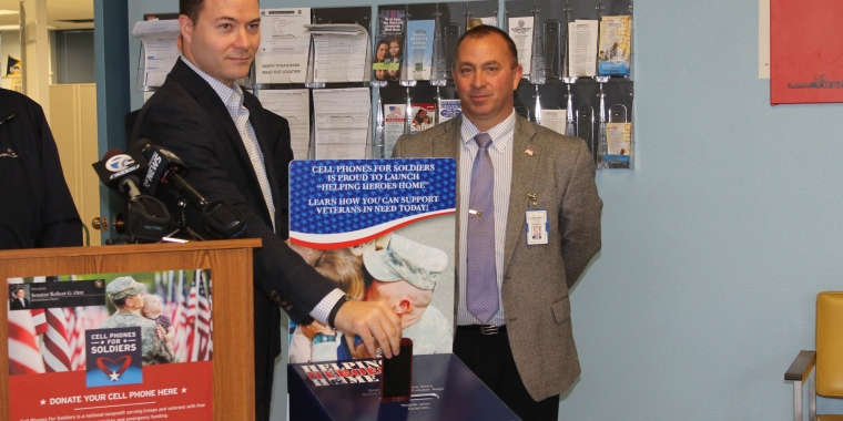 Senator Ortt, AT&T, and veterans agency team up to announce partnership with Cell Phones For Soldiers to help deployed soldiers call home