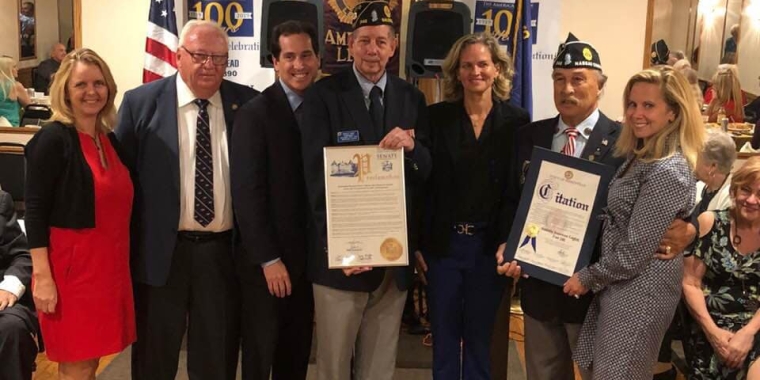 IN ATTENDANCE: NYS Senators John Brooks & Todd Kaminsky, Nassau Co. Exec. Laura Curran, Nassau County Legislator Debra Mulé, HempsteadTown Supervisor Laura Gillen, NYS Assemblywoman JudyGriffin, & Nassau County American Legion Commander Al Ficalora & Staff.