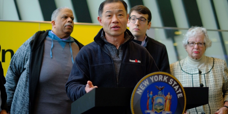 Photo: Mark Hallum/QNS Sen. John Liu (center) called for details and transparency in the state's congestion pricing proposal.