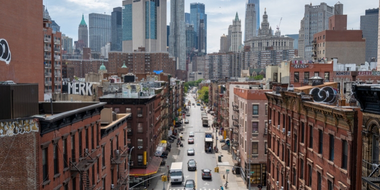 Residential apartment buildings are seen on July 26, 2022, in New York City. | Spencer Platt/Getty Images