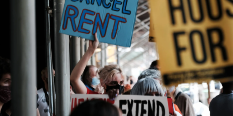 The #CancelRent movement was born out of activists’ fear that rent debts would be allowed to accrue for however long it took the economy to rebound. Photograph by Spencer Platt / Getty