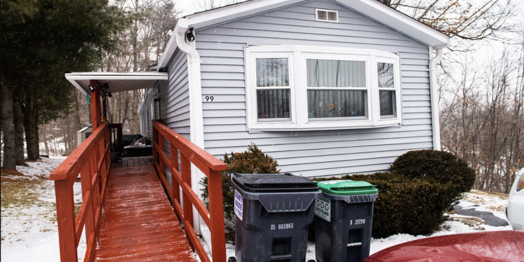 The Silverence home at Candlestick Mobile Home Park in Newburgh, NY on Monday, February 7, 2022. Kelly Marsh for the Times Herald-Record.
