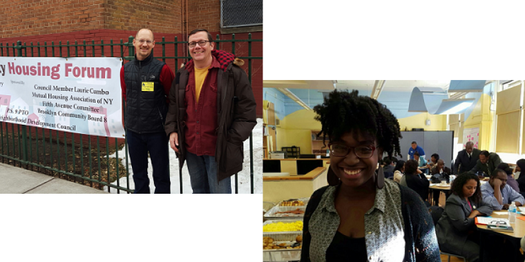 Some of the faces of neighborhood partners helping us with the Know Your Rights Housing Forum Series, (L to R) Jesse Hendrich, Gib Veconi, and Kenya George