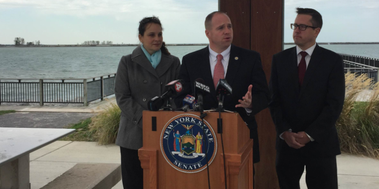 Kennedy with Jill Jedlicka from Buffalo-Niagara Riverkeeper and Brian Smith from Citizens Campaign for the Environment