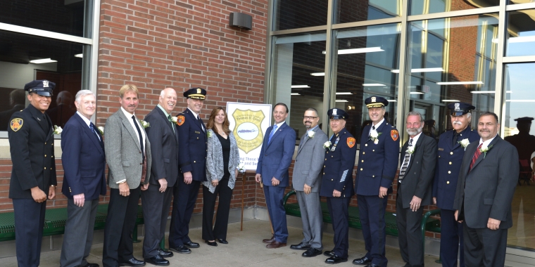 Pictured L to R: Darien Riley, Donald Mullins, Paul Bodnarchuk, Edward Fitzgerald, Gerard McCarthy, Tracy Giannotti, Senator Croci, David Juan, Mitch Savino, Kevin Fallon, Brian Laskowski, Joel Reines, Daniel Rudek (not pictured: Jason Green)