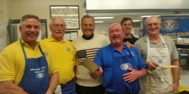 Senator Bonacic is pictured with members of the Minisink Valley Kiwanis Club, and his grandson Cameron (black shirt), all of whom volunteered at the breakfast.