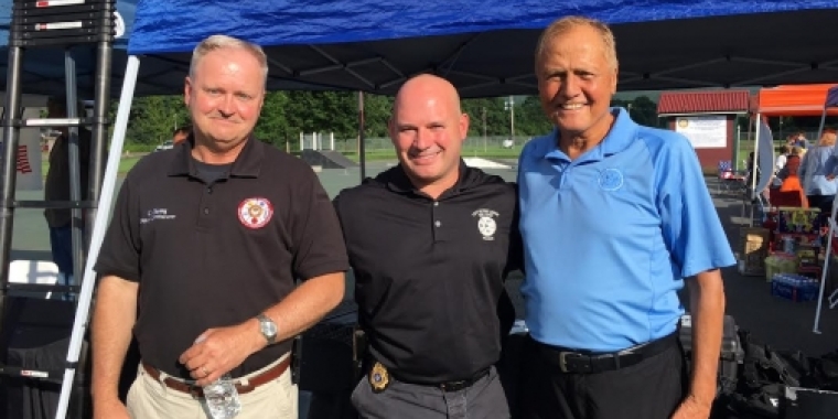 Senator John Bonacic is pictured alongside (L-R), Craig Cherry, Deputy Commissioner for Emergency Management in Orange County, and City of Port Jervis Police Detective Michael Myers