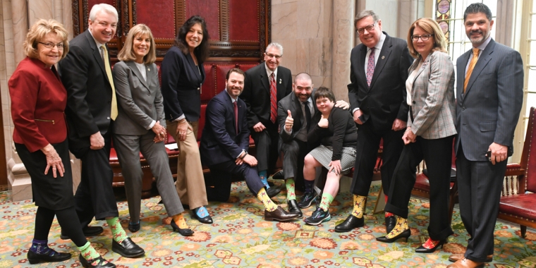 Pictured L-R: Senator Betty Little, Senator Phil Boyle, Senator Daphne Jordan, Senator Sue Serino, Senator Rob Ortt, Senator Jim Tedisco, Senator Fred Akshar, Julianne "Juice" Horton, Senator Jim Seward, Senator Pam Helming and Senator George Amedore.