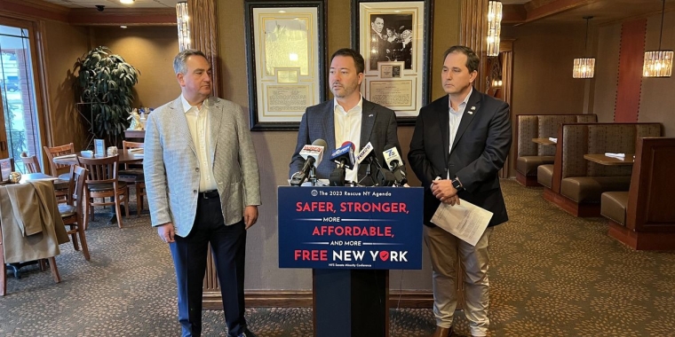 (From Left to Right: Senator George Borrello, Senate Republican Leader Rob Ortt, Assemblyman Mike Norris)