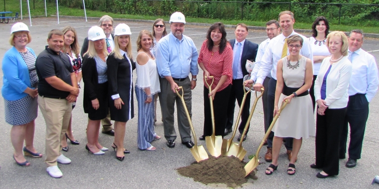 Senator Serino is pictures above alongside Abilities First School and Administrative Staff at a groundbreaking event for the playground.
