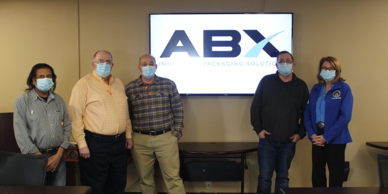 L-R: From ABX in Macedon, AJ Amin, David Heckman, Nick Damico, and Kent Graham, Senator Helming
