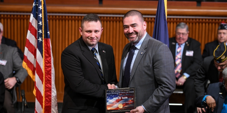 SSG Smith's son, Aaron Smith attended the Hall of Fame Ceremony on his father's behalf.