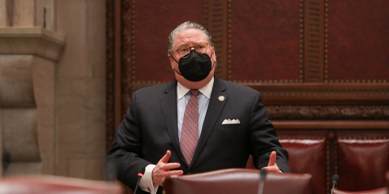 State Sen. Pete Harckham on the floor of the State Senate