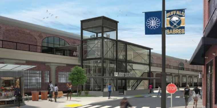 Rendering of the stair tower and elevator to enable public access and the commencement of Phase II of the historic DL&W restoration project.