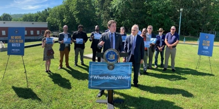 Senator Skoufis joins water advocates and local officials at the City of Newburgh Water Department