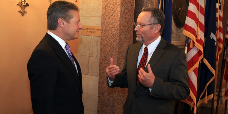 Senator Gallivan talks with NYS Agriculture & Markets Commissioner Richard Ball.