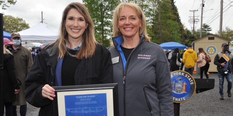 Senator Michelle Hinchey and Elizabeth Waldstein, Executive Director, Friends of the Walkway.