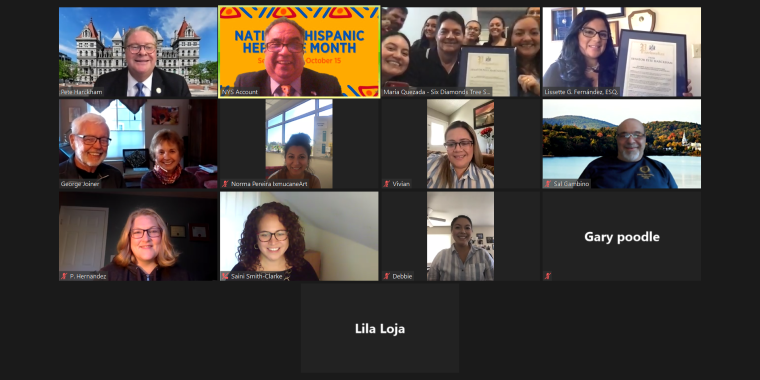A screen shot from today’s Hispanic Heritage Month 2020 celebration hosted by State Sen. Pete Harckham.