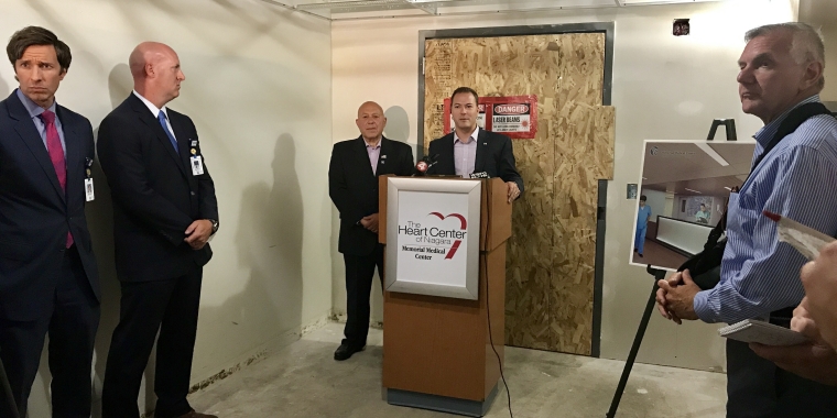 Senator Ortt announces he secured $1 million for area hospitals at Memorial’s future Cardiac and Stroke Unit, where construction is currently underway.