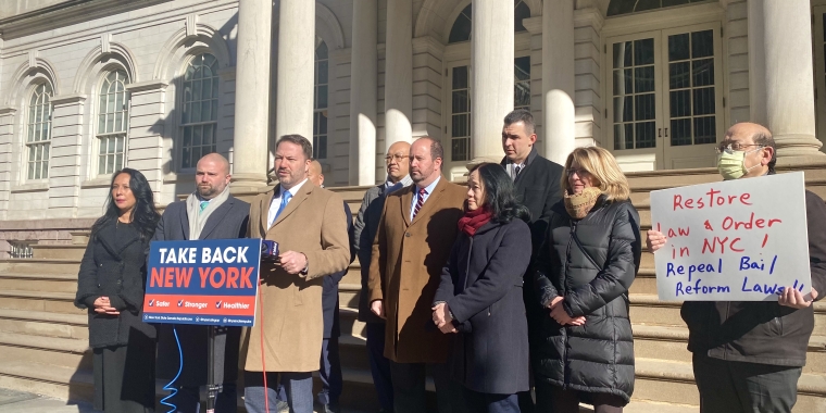 Left to Right: City Council Minority Leader Joe Borelli, Senate Republican Leader Rob Ortt, Council Member David Carr, Community Advocate Wai Wah Chin, Senator Pam Helming