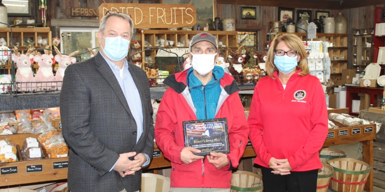 Webster Town Supervisor Tom Flaherty, Evan Schutt, Senator Pam Helming