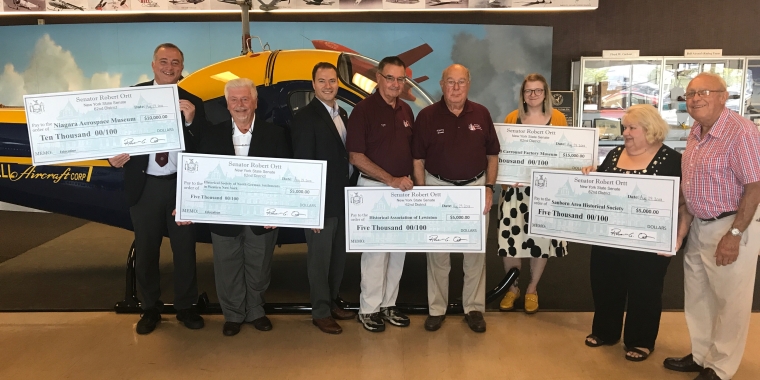 Sen. Rob Ortt presents $40,000 in education funds to five local museums for improvements to educational programs and the addition of new educational resources.