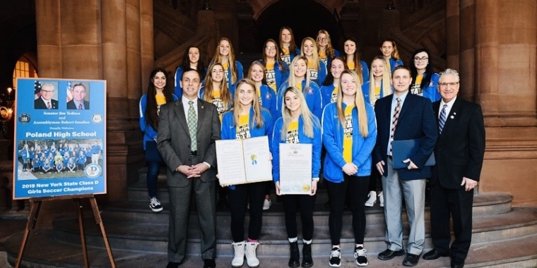 Tedisco, Smullen Honor NYS Champion Poland Girls Soccer Team