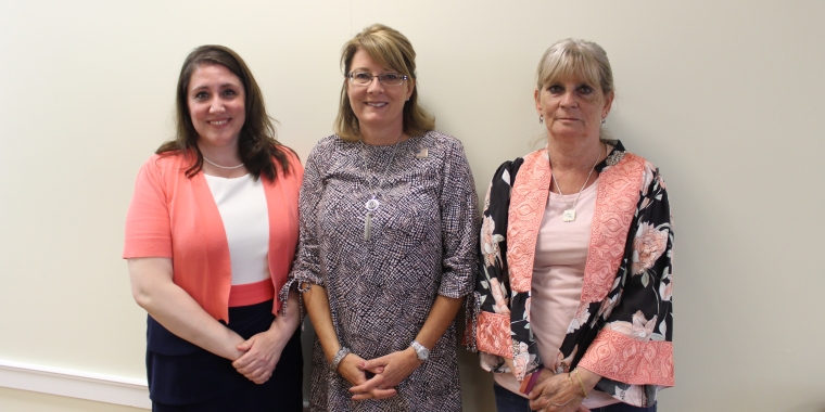 Senator Pam Helming recently met with Melissa Matthews, left, and Dale Driscoll to discuss Brittany's Law at her District Office in Geneva.