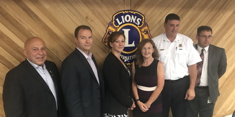 Sen. Rob Ortt (R,C,I,Ref-North Tonawanda) joins community leaders (Sen. Chris Jacobs (not pictured); Assemblyman Angelo J. Morinello; Sen. Rob Ortt; Niagara County Legislator Rebecca Wydysh; Niagara County Mental Health Services Director Laura Kelemen; Niagara County Sheriff James Voutour; and Niagara Wheatfield Superintendent Daniel Ljiljanich) for an opioid forum at the Wheatfield Lions Club.