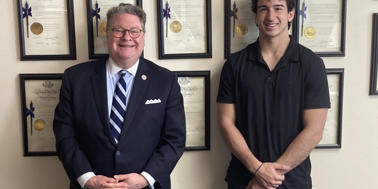 State Sen. Pete Harckham with Francesco Gioffre in Albany