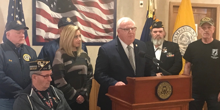 Senator Brooks and Hempstead Supervisor Laura Gillen answering questions about Senate Bill 2930A.
