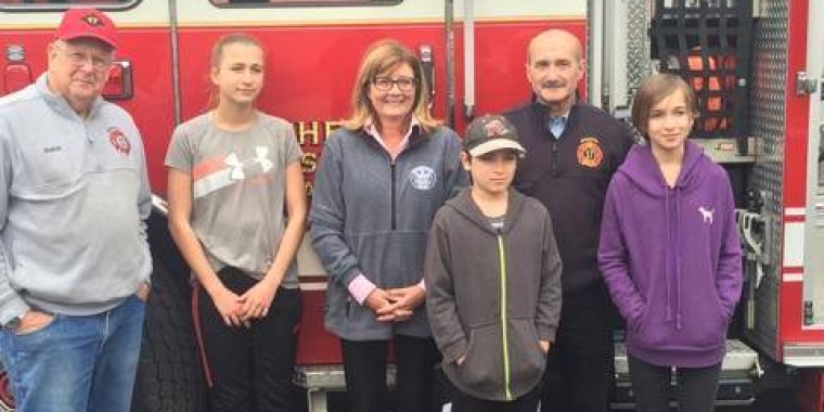 Senator Pam Helming visited the Manchester and Cheshire fire department during Recruit NY weekend in April.