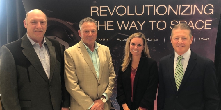 Elma Supervisor Wayne Clark, Elma Councilman Leroy Kupczyk, director of tax at Moog Inc. Heather Chudzik, Senator Patrick Gallivan.