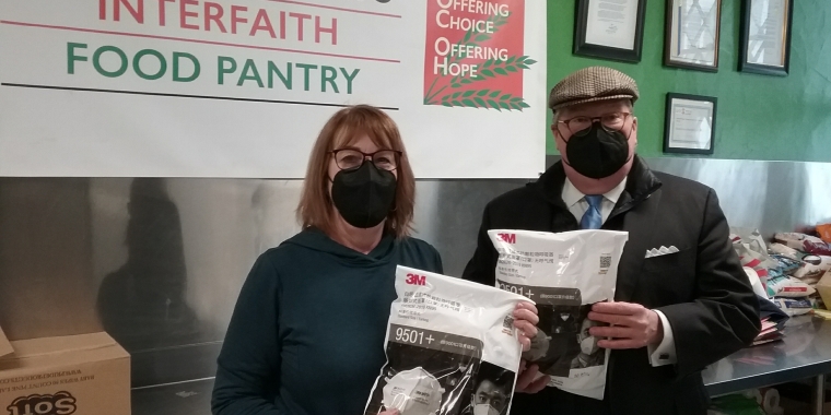 State Sen. Harckham with Roberta Horowitz from the Mount Kisco Interfaith Food Pantry