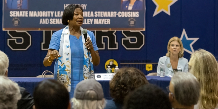 NYS Senate Majority Leader Andrea Stewart-Cousins presents 2019 Legislative Wrap-Up at New Rochelle Town Hall