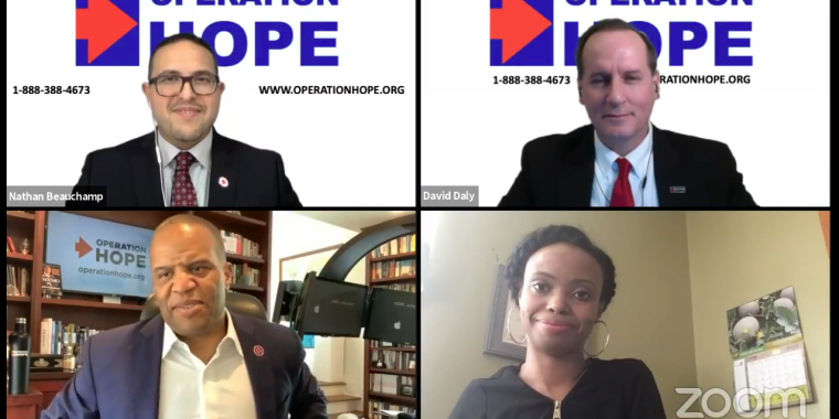 Panelists included representatives Nathan Beauchamp and David Daly of Operation Hope, and John Hope Bryant, the Chairman of Operation Hope. The the event was moderated by LaToya Benjamin, Senator Sanders' Director of Economic Development.