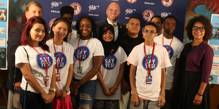 Kennedy with Say Yes scholars