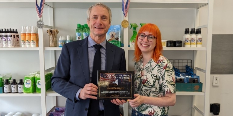 Senator Sean Ryan and Laundromutt Co-Owner Corina Stammworthy
