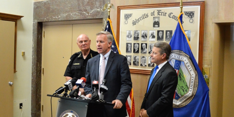 L-R: Erie County Sheriff Tim Howard, Senator Chris Jacobs, Senator Pat Gallivan