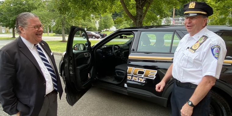 Senator Harckham with Somers Police Chief Brian Linkletter