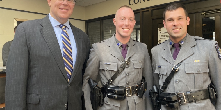 Senator Stec with Trooper Shannon J. Saunders and Trooper David M. Rogers
