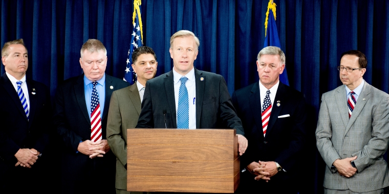 L-R: Assemblyman David DiPietro, Assemblyman Mark Johns, Senator George Amedore, Senator Chris Jacobs, Senator Rich Funke, Senator Joseph Griffo